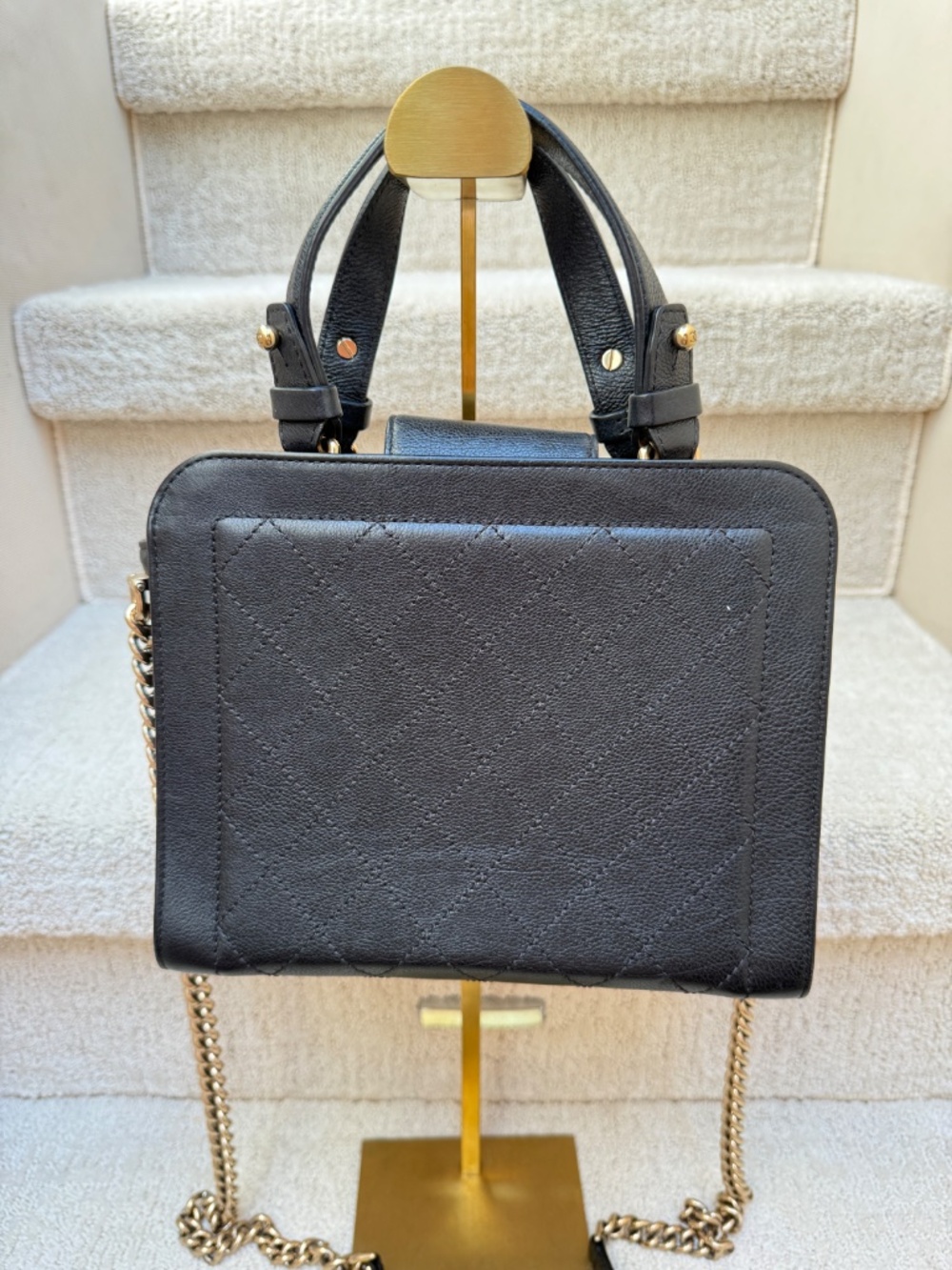 Chanel Grained Calfskin Stitched Label Click Shopper Tote Small and Black - Picture 11 of 14